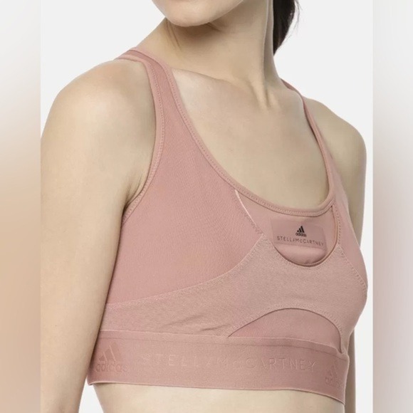 Adidas/Stella McCartney Dusty Rose Sports Bra Athleisure Workout 32CD - Picture 3 of 12